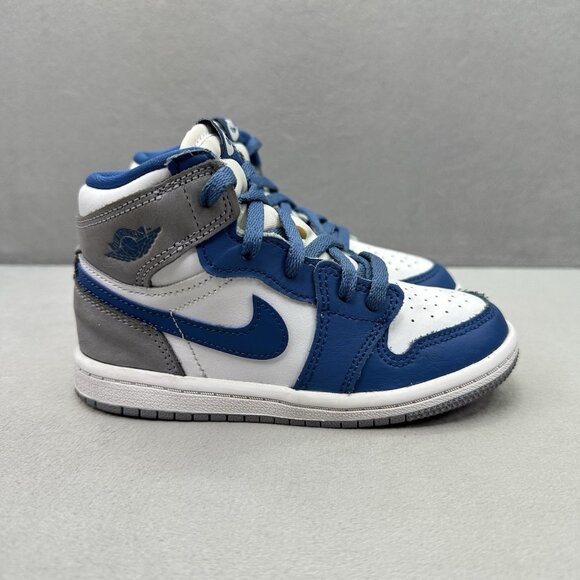 Nike Air Jordan 1 Retro High OG (TD) Size 9C Shoes 'True Blue' Athletic Sneakers - Picture 1 of 8